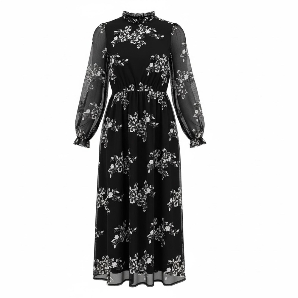 #T27 Pologram MIDI FLORAL SEQUIN DRESS SZ. Small / Medium PTP 16-18